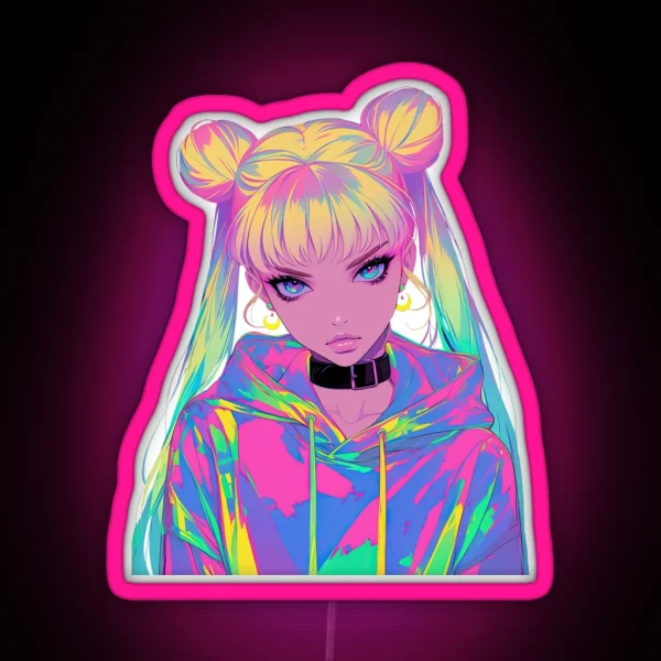 Neon Hoodie Girl RGB Neon Sign