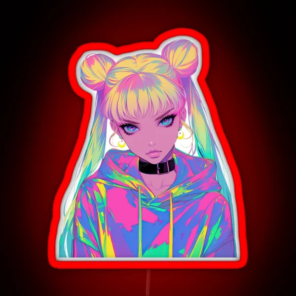 Neon Hoodie Girl RGB Neon Sign