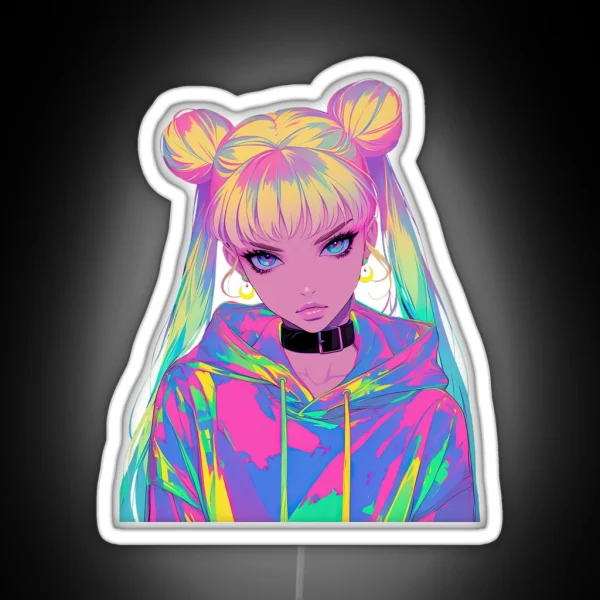 Neon Hoodie Girl RGB Neon Sign