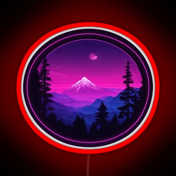 Neon Mountain Scene 001 RGB Neon Sign