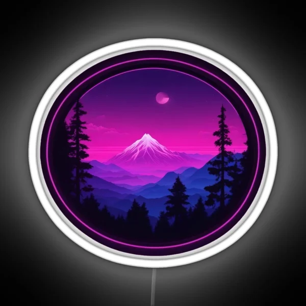 Neon Mountain Scene 001 RGB Neon Sign