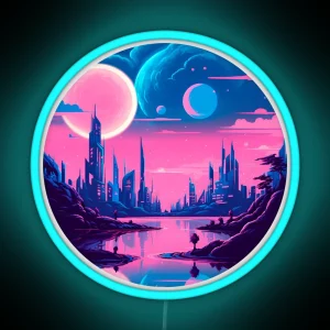 Neon Nocturne A Tri Moon Sci Fi Fantasy Cityscape RGB Neon Sign