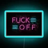 Neon OFF Sign with RGB Blue Lighting - Modern Graphic Design