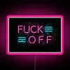 neon rgb sign with pink glow