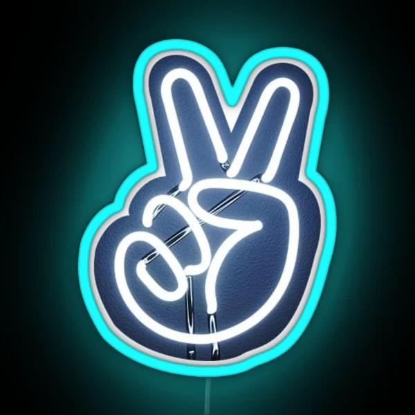 Neon Peace Sign RGB Neon Sign