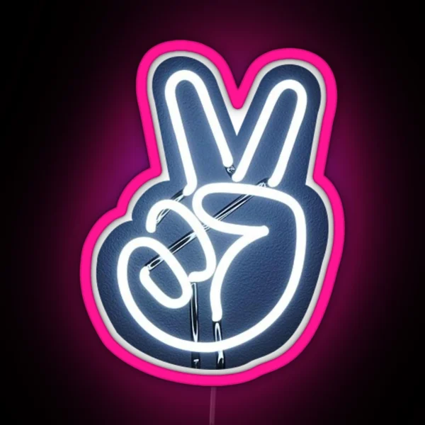 Neon Peace Sign RGB Neon Sign