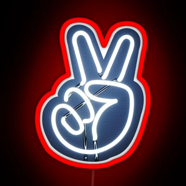 Neon Peace Sign RGB Neon Sign