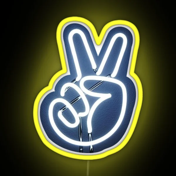 Neon Peace Sign RGB Neon Sign