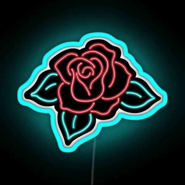 Neon Rose Sign RGB Neon Sign