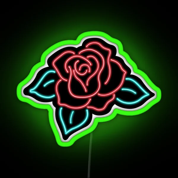 Neon Rose Sign RGB Neon Sign