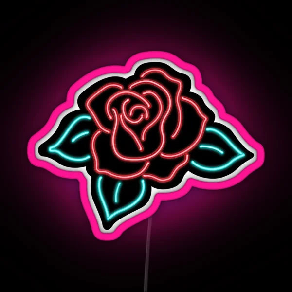 Neon Rose Sign RGB Neon Sign