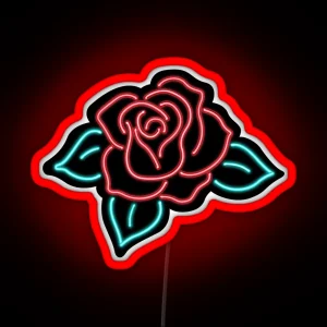 Neon Rose Sign RGB Neon Sign