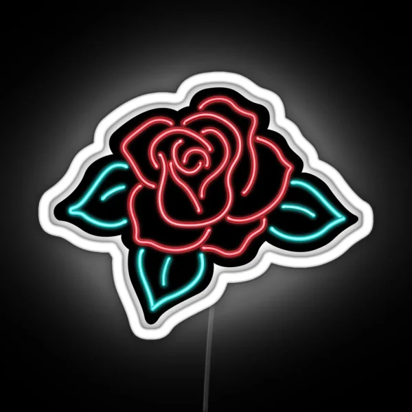 Neon Rose Sign RGB Neon Sign