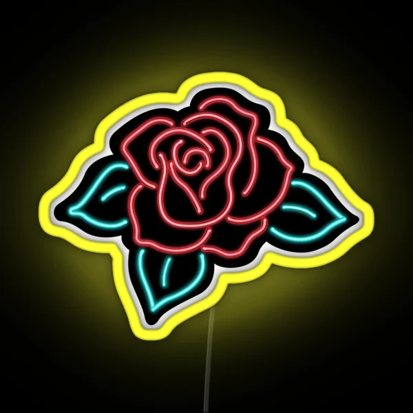Neon Rose Sign RGB Neon Sign