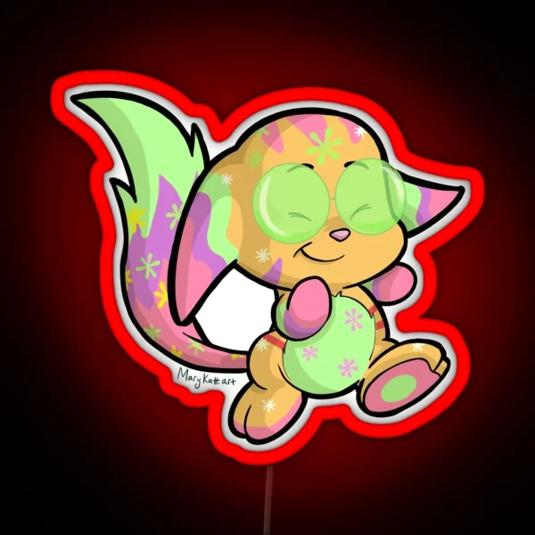 Neopets Disco Kacheek RGB Neon Sign
