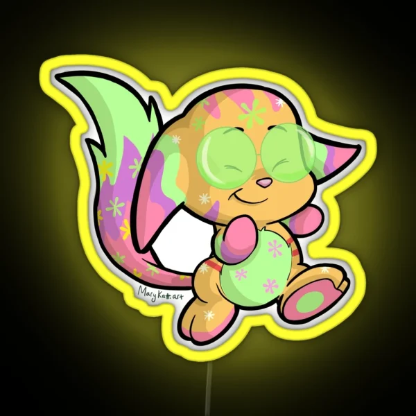 Neopets Disco Kacheek RGB Neon Sign