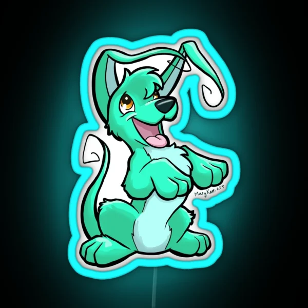 Neopets Green Gelert RGB Neon Sign
