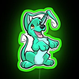 Neopets Green Gelert RGB Neon Sign