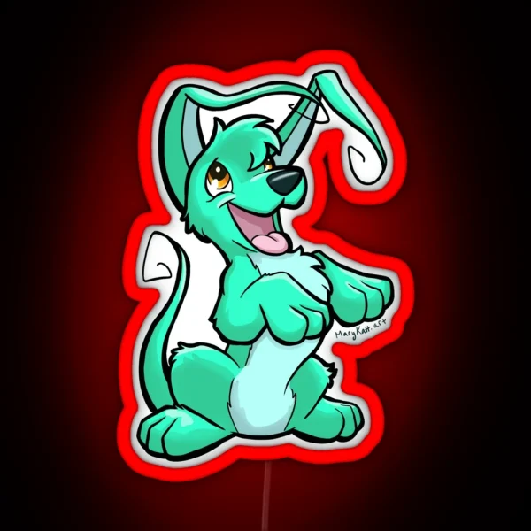 Neopets Green Gelert RGB Neon Sign