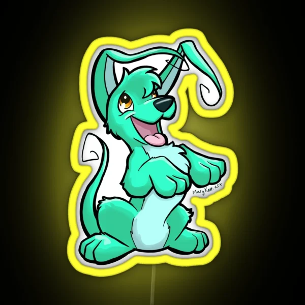 Neopets Green Gelert RGB Neon Sign