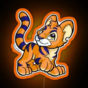 Neopets Orange Kougra RGB Neon Sign
