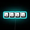 nerd neon sign in black and blue rgb