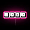 nerd neon sign with rgb lighting in black and pink