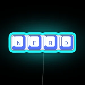 Nerd Blue RGB Neon Sign