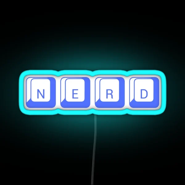 Nerd Blue RGB Neon Sign