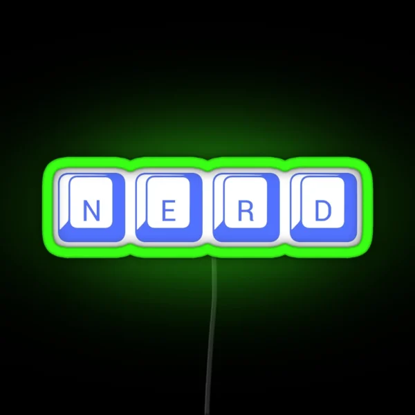 Nerd Blue RGB Neon Sign