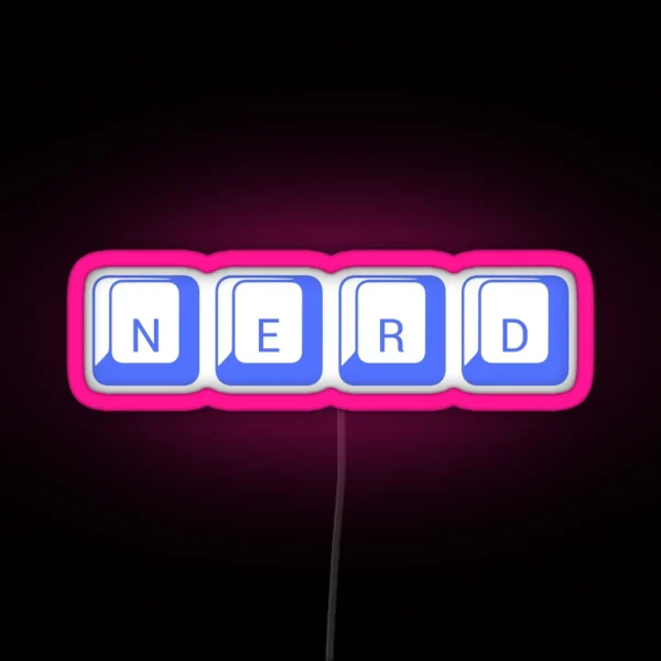 Nerd Blue RGB Neon Sign