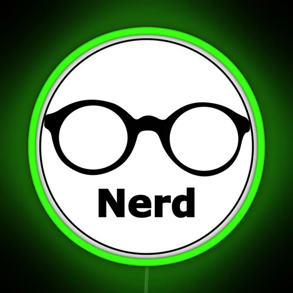 Nerd Glasses Silly Gift Funny RGB Neon Sign