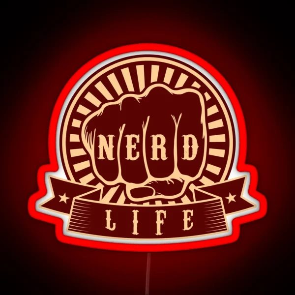 Nerd Life Fist Punch Vintage RGB Neon Sign