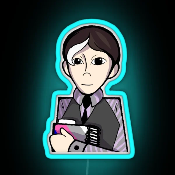 Nerdy Boy Cartoon RGB Neon Sign