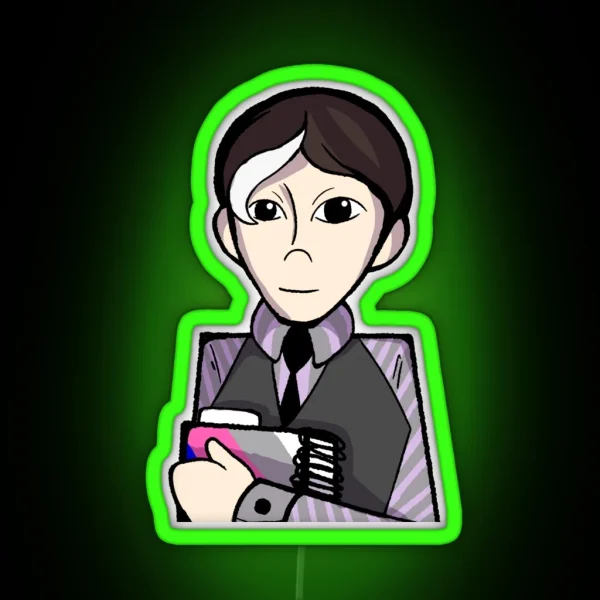 Nerdy Boy Cartoon RGB Neon Sign