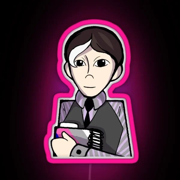 Nerdy Boy Cartoon RGB Neon Sign