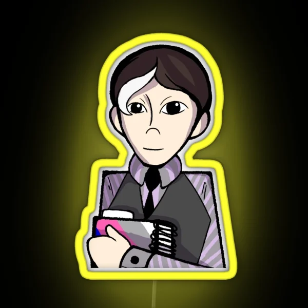 Nerdy Boy Cartoon RGB Neon Sign