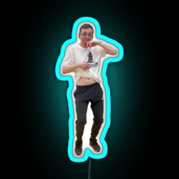 Nerdy Boy Dancing To Nasty RGB Neon Sign