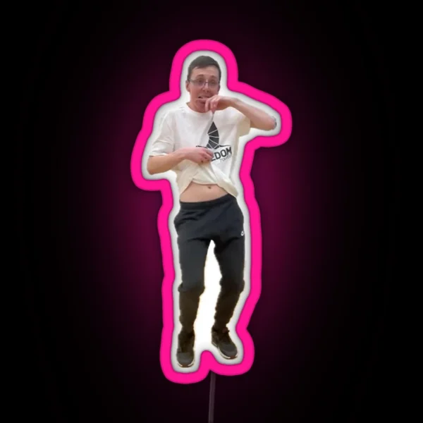 Nerdy Boy Dancing To Nasty RGB Neon Sign