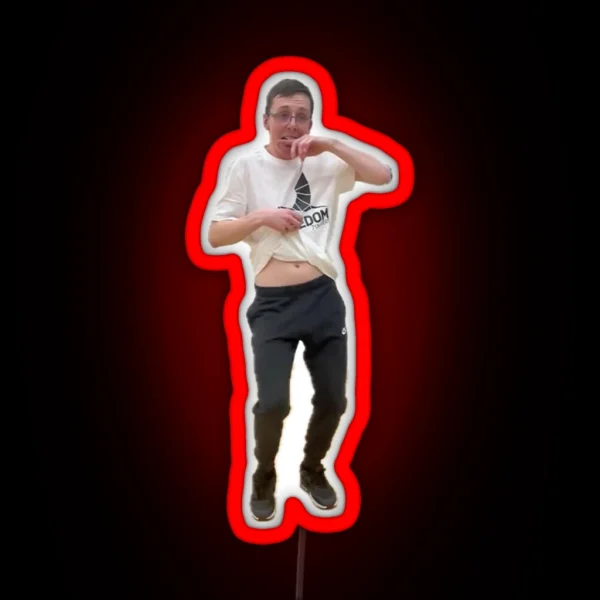 Nerdy Boy Dancing To Nasty RGB Neon Sign