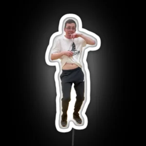 Nerdy Boy Dancing To Nasty RGB Neon Sign