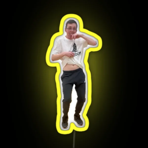 Nerdy Boy Dancing To Nasty RGB Neon Sign
