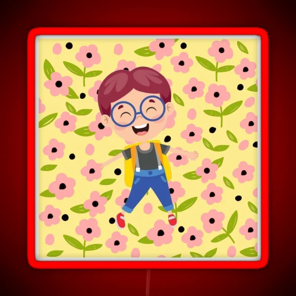 Nerdy Boy Happy RGB Neon Sign