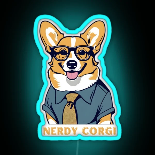 Nerdy Corgi RGB Neon Sign