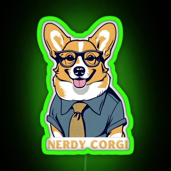 Nerdy Corgi RGB Neon Sign