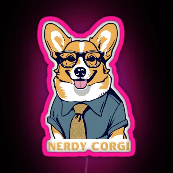 Nerdy Corgi RGB Neon Sign