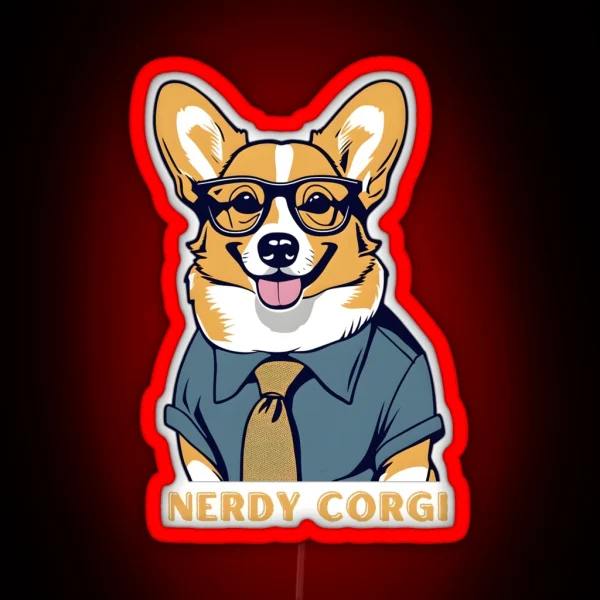 Nerdy Corgi RGB Neon Sign
