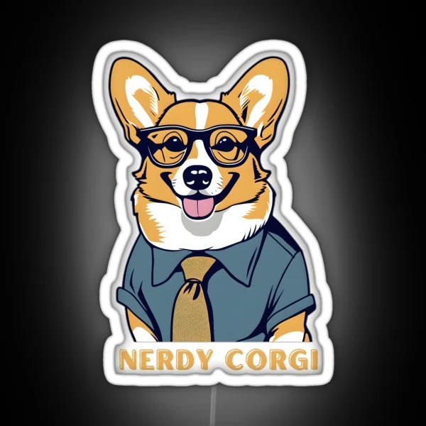 Nerdy Corgi RGB Neon Sign