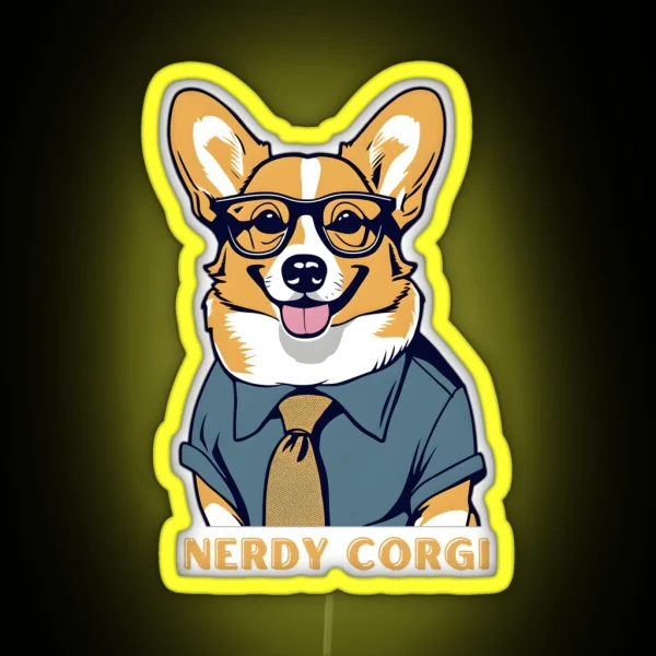 Nerdy Corgi RGB Neon Sign