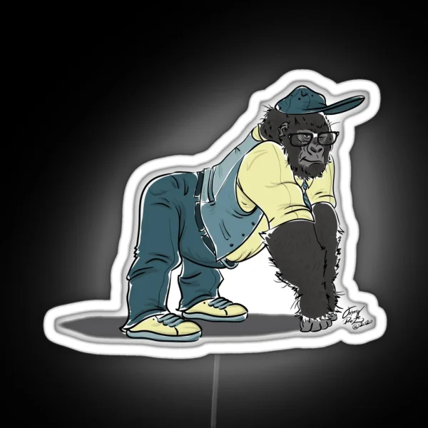 Nerdy Gorilla Guy RGB Neon Sign